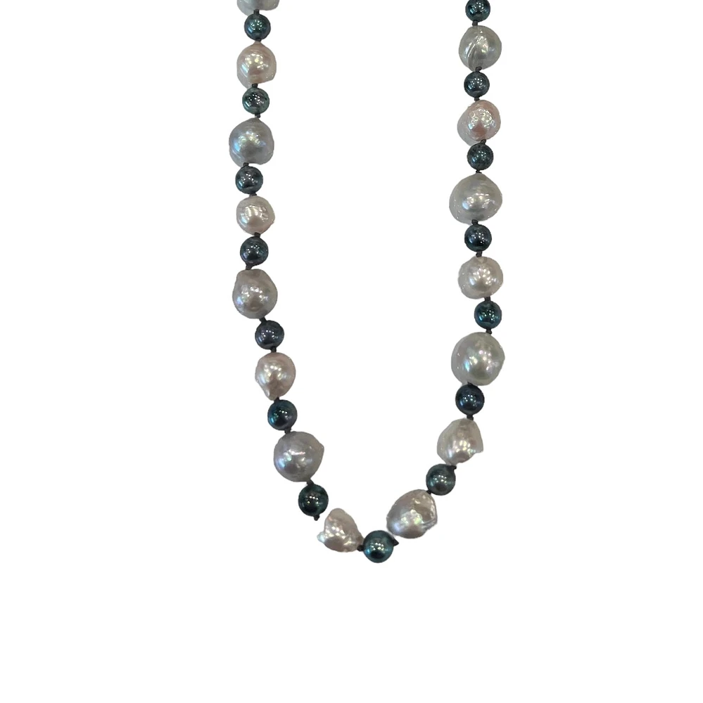 Black & Grey Cultured Pearl Strand - 46"