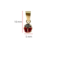 10K Yellow Gold 5mm x 5.3mm Enamel Coated Lady Bug Pendant - Sold without Chain
