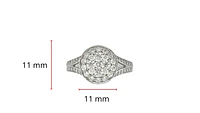 14K White Gold 1.00cttw Diamond Engagement Halo Ring, Size 6.5