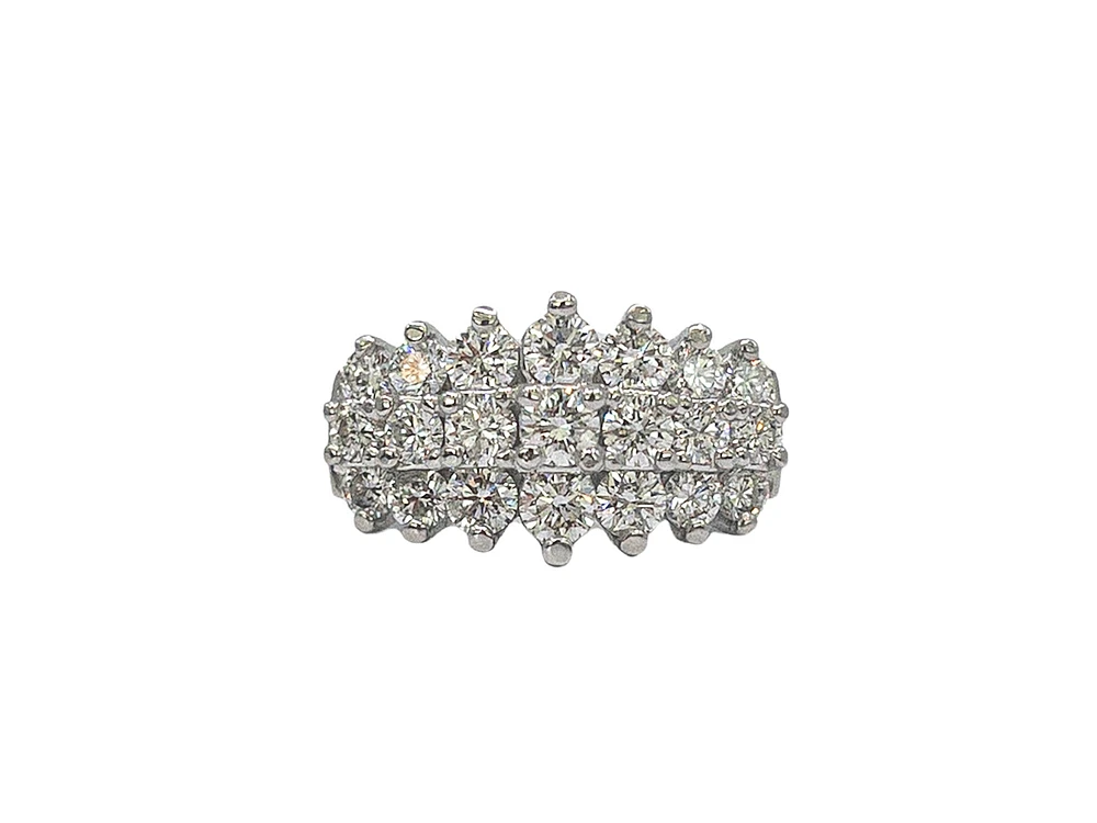 14K White Gold 2.60cttw Diamond Band - Size 6.5