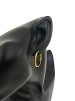 10K Yellow Gold 25mm Hammered Earrings