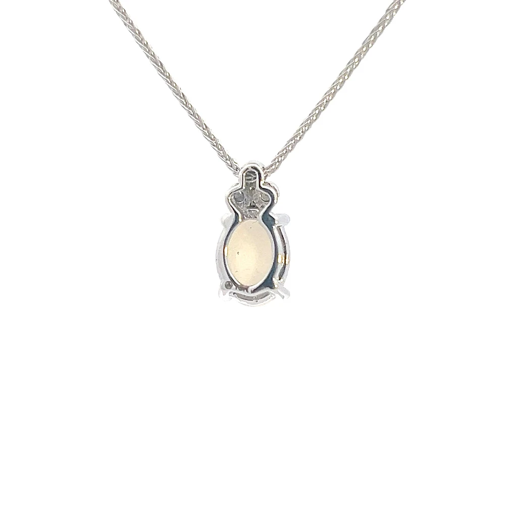 10K Gold Opal and Diamond Pendant