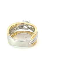 14K Yellow and White Gold Round Diamond Mount - Only (No centre diamond) /