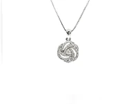 10K White Gold 0.20cttw Diamond Pendant, 18"