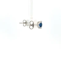 10K White Gold 4mm Sapphire Earrings