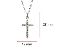 14K White Gold 0.58cttw Diamond Cross Pendant, 18"