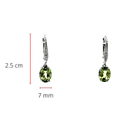 10K White Gold Peridot & Diamond Earrings