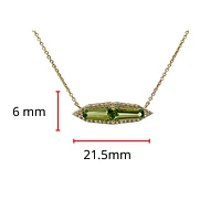 14K Yellow Gold 1.14cttw Peridot and 0.18cttw Diamond Necklace - 18 Inches