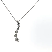 10K White Gold 0.04 cttw Diamond Journey Pendant, 18"