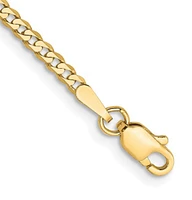 10K Yellow Gold Flat Beveled Curb Chain