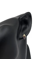 10K Gold 1.0cttw Created Alexandrite and 0.03cttw Diamond Earrings