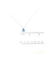 Blue Topaz and Diamond Pendant