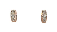 14K White and Rose Gold Shelly Purdy 0.10cttw Diamond Hoop / Huggie Earrings