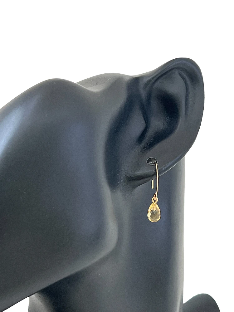 14K Yellow Gold Citrine Dangle Earring