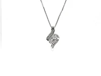 10K White Gold 0.25cttw Diamond Pendant, 18"