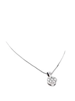 14K White Gold 0.19cttw Diamond Pendant, 18"