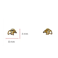 14K Yellow Gold 0.05cttw Diamond Polar Bear Earrings with Butterfly Backs - 8mm x 4mm