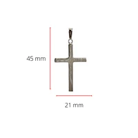 925 Sterling Silver 40mm x 21mm Hollow Cross Charm with "JESUS" Engraved