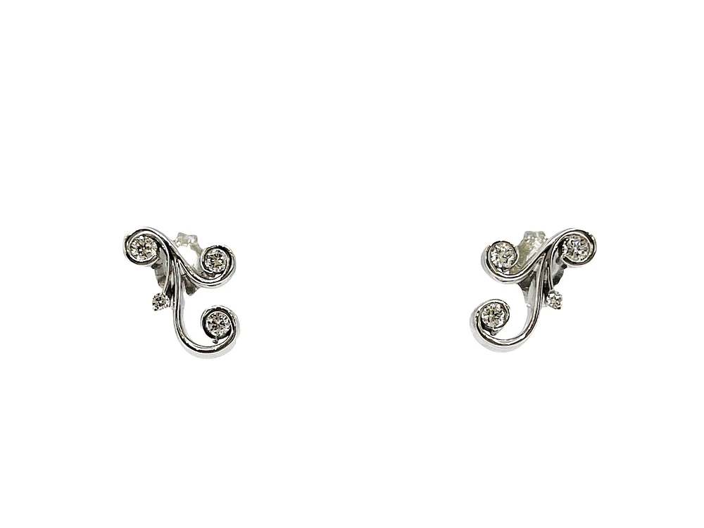 10K White Gold 0.215cttw Canadian Diamond Earrings