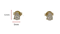 10K Yellow Gold 0.168cttw Diamond Pear Shaped Cluster Stud Earrings