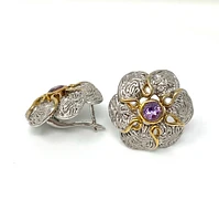 Silver and Amethyst Earrings