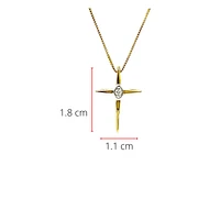 10K Yellow Gold 0.015cttw Diamond Cross Pendant