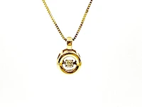 10K Yellow Gold 0.05cttw Diamond Pendant, 18"