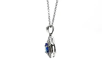10K White Gold Tanzanite & Diamond Pendant
