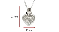 14K White Gold 0.55 cttw Diamond Heart Pendant, 18"