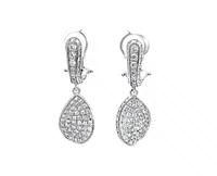 14K White Gold 2.15cttw Diamond Dangle Earring