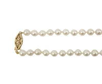 5.5-8mm White Cultured Graduated Pearl Strand with 14K Yellow Gold Pearl Clasp - 20"