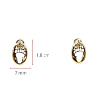 14K Yellow Gold 0.06cttw Diamond Bear Paw Earrings with Butterfly Backs - 7mm x 12mm