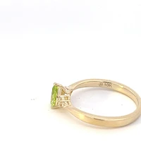 10K Yellow Gold Peridot and Diamond Ring
