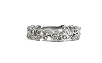 14K White Gold Butterfly  0.15cttw Diamond Band - Size 6.5
