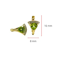 10K Yellow Gold Peridot & Diamond Earrings