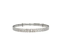 10K White Gold Diamond Cut Baby Bangle