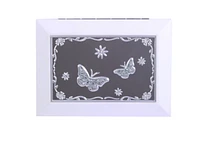 White Jewel Box with Butterflies AT402