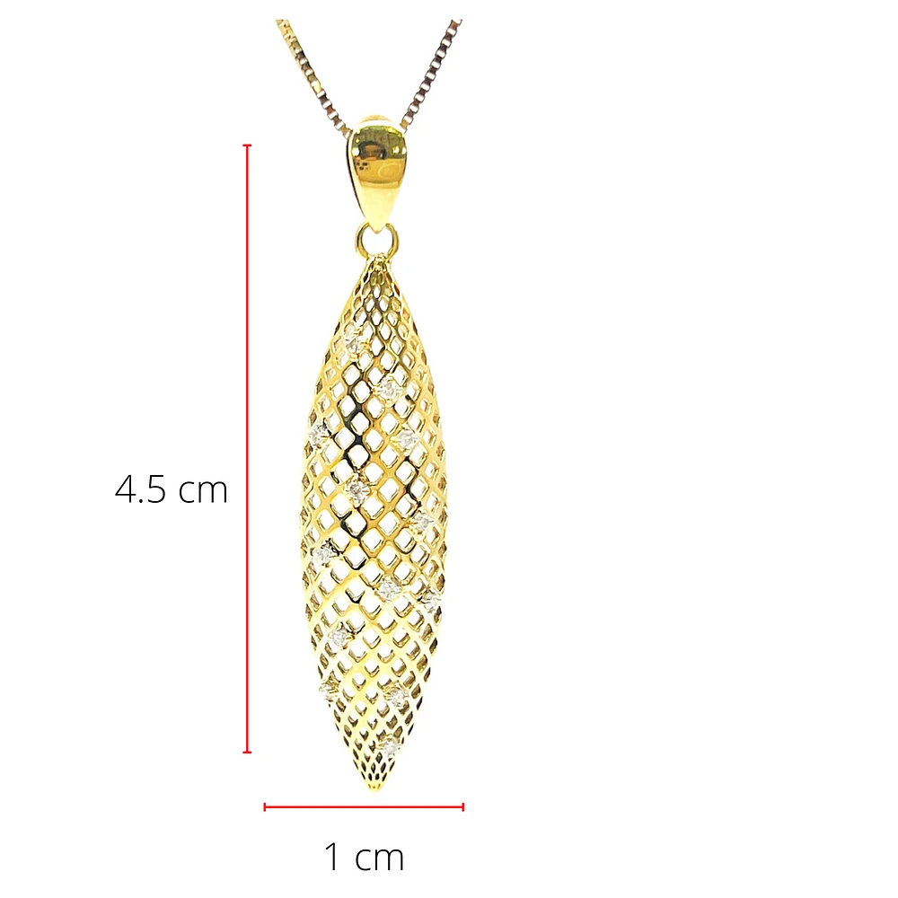 10K Yellow Gold 0.10cttw Diamond Pendant, 18"