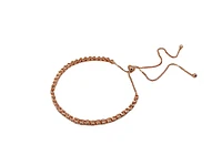 925 Sterling Silver 2mm Cubic Zirconia Rose Gold Bezel Set Tennis Bracelet with Adjustable ends - 5 - 11 Inches
