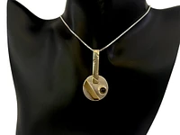 Silver & 18K Yellow Gold Plated Citrine Pendant, 18"