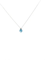 Blue Topaz and Diamond Pendant