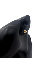 14K White Gold Citrine and Diamond Earrings