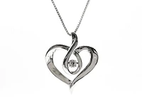Sterling Silver 0.142cttw Canadian Diamond Heart Infinity Necklace, 18"