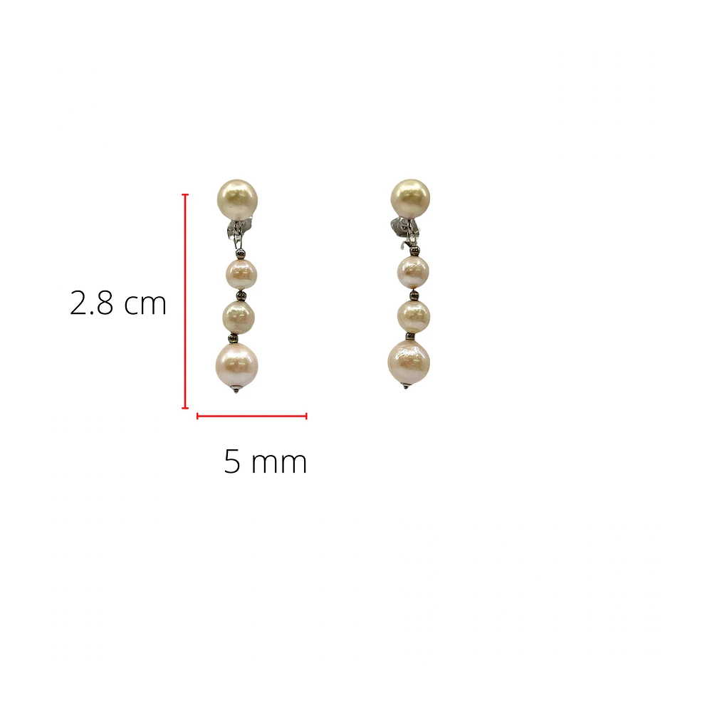 14K White Gold Cultured Pearl Dangle Earrings