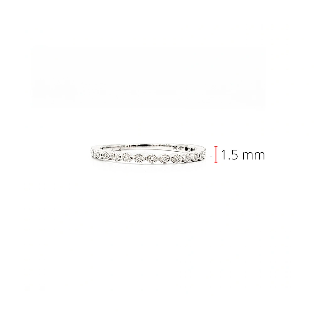 10K White Gold 0.10cttw Diamond Ring, size 6.5