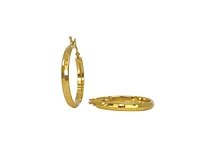 10K Yellow Gold 25mm Hammered Earrings
