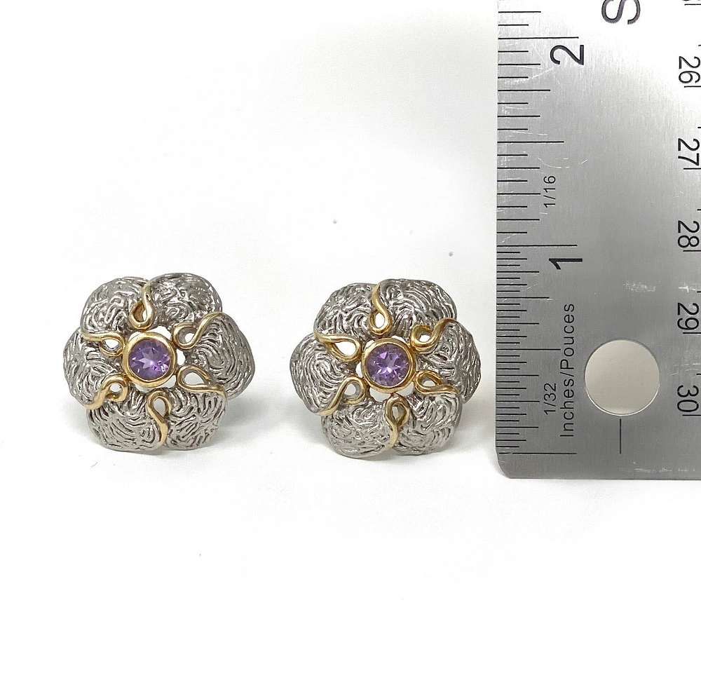 Silver and Amethyst Earrings