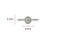 18K White Gold 0.31cttw Round Brilliant Cut Diamond Halo Engagement Ring, size 6.5
