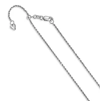 Adjustable 14K Gold Diamond Cut Rope Chain 16" - 22" 1.2mm
