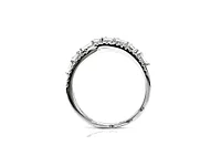 14K White Gold 0.44cttw Baguette and Round Diamond Ring, Size 6.75